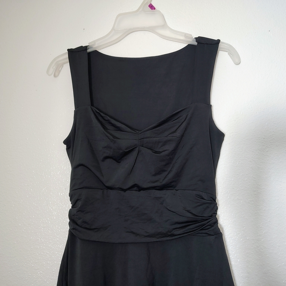 IWD Women’s Black Sleeveless Fit & Flare Dress – Ruched Waist – Size S – NWT - Picture 5 of 13